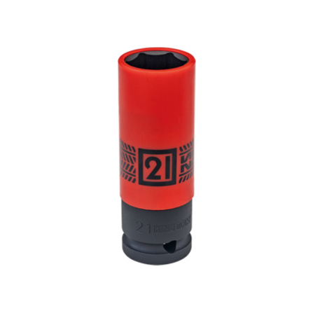Hlavice nástrčná rázová na ALU kola King Tony 1/2 CrMo 6 hranná, 21 mm, 494521M