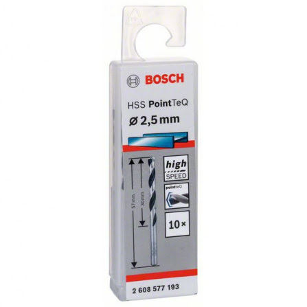 Vrták spirálový Bosch PointTeQ 2,5 mm 2608577193