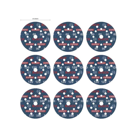 2608902407 Sada brusných kotoučů Bosch Expert O780 s fólií  125 mm 9 ks-4