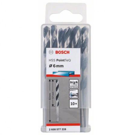 Vrták spirálový Bosch PointTeQ 6,0 mm 2608577228