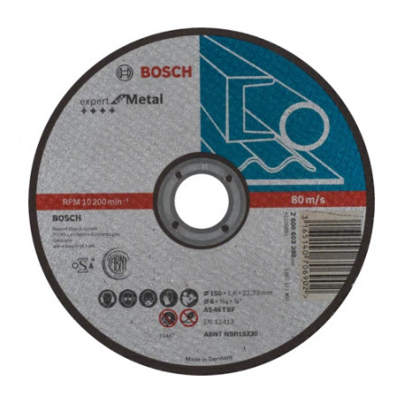 Dělící kotouč rovný Bosch Expert for Metal - AS 46 T BF, 150 mm, 1,6 mm 2608603398
