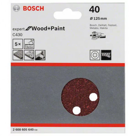 Brusný papír Bosch C430 125 mm 40 bal. 5ks