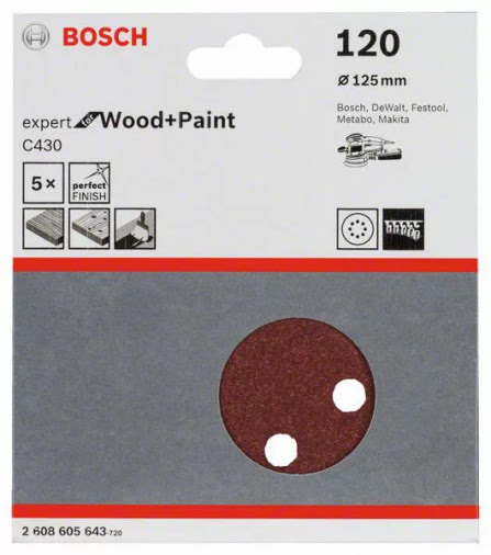 Brusný papír Bosch C430 125 mm 120 bal. 5ks