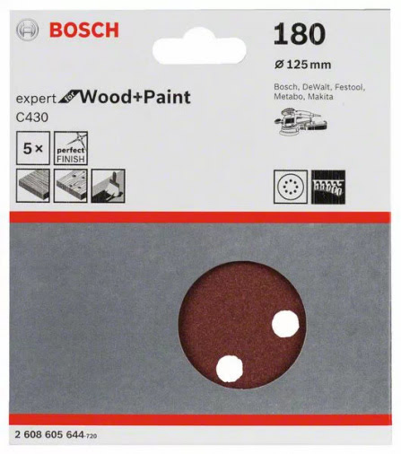 Brusný papír Bosch C430 125 mm 180 bal. 5ks