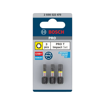 Sada oboustranných torx bitů PH Bosch PRO Impact 3 ks 25 mm 2608522479 - 2