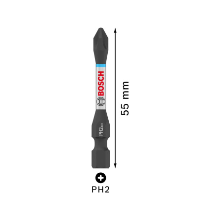 Šroubovací křížový bit Bosch PRO Impact PH2 55 mm 2608522523KS - 2
