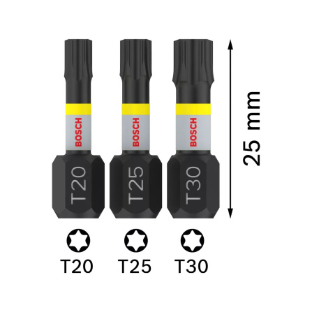 Sada oboustranných torx bitů PH Bosch PRO Impact 3 ks 25 mm 2608522479 - 4