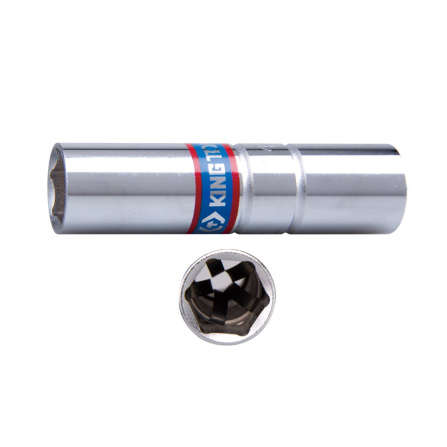 Hlavice nástrčná s objímkou na zapalovací svíčky King Tony 3/8 CrV 6 hran, 18mm 367518 - 3