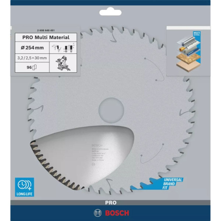 Pilový kotouč Bosch Multi Material 254 x 30 x 3,2 mm 2608640451 - 2