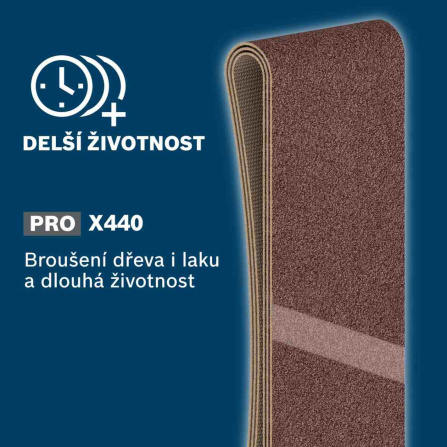 3dílná sada brusných pásů Bosch PRO X440; 75 x 533 mm, 100 2608606072 - 2
