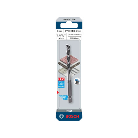 Sada vrtáků Bosch PRO HEX-5 3ks 2608707006 - 2 Sada vrtáků Bosch PRO HEX-5 3ks 2608707006 - 2