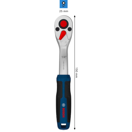 Ráčna s přepínací páčkou Bosch Professional 1/4 1600A03AC6 - 5 Ráčna s přepínací páčkou Bosch Professional 1/4 1600A03AC6 - 5