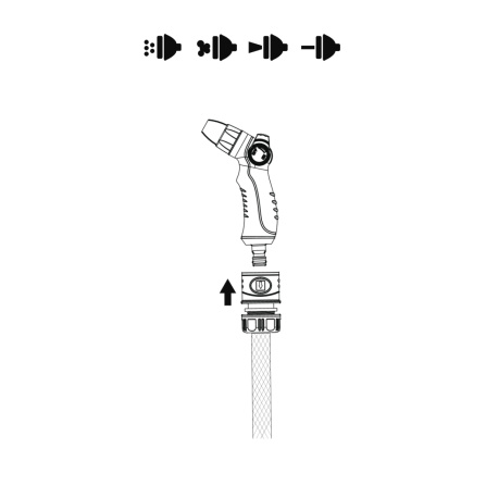 Pistole zavlažovací Thumb Control 4 funkce Dedra 80N203K - 2