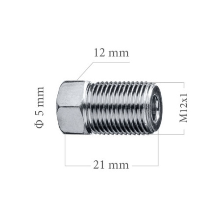 Šroubení brzdového potrubí M12x1 4,75 mm L21 mm 5-100-118