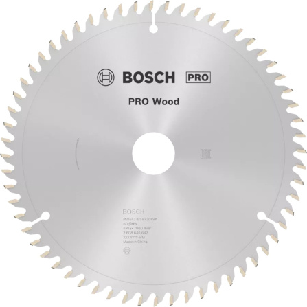 Pilový kotouč Bosch PRO Wood 216x30x2,8 60Z 2608640642