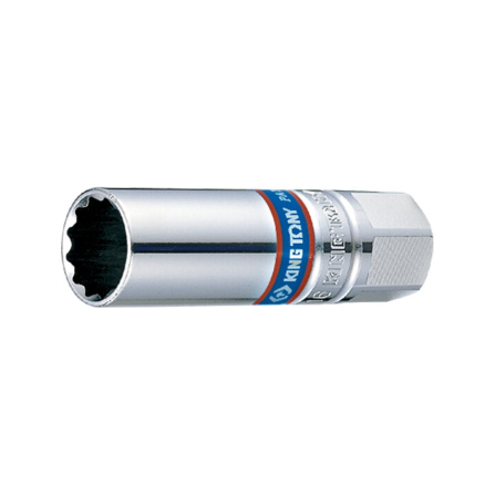 Hlavice nástrčná s gumovou objímkou na zapalovací svíčky King Tony 3/8 CrV 12 hran, 16mm 363016