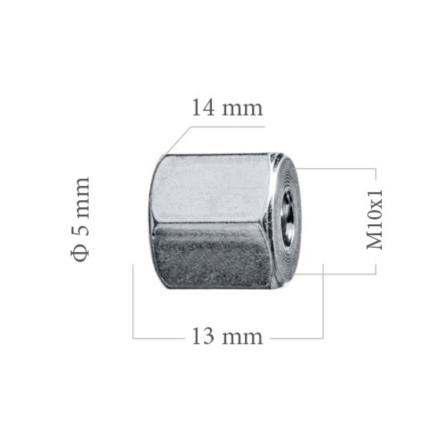Šroubení brzdového potrubí M10x1 4,75 mm 13 mm 5-100-106 - 2 Šroubení brzdového potrubí M10x1 4,75 mm 13 mm 5-100-106 - 2