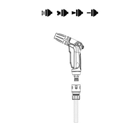Pistole zavlažovací Quick stop 4 funkce Dedra 80N212K - 2