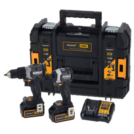 Sada aku vrtačky DCD85M a rázového utahováku DCF85M DeWalt edice McLaren DCK200MP2T