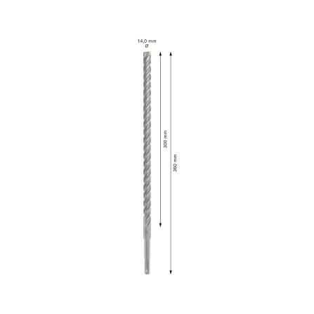 Vrták do kladiv spirálový Bosch PRO SDS-Plus-5X 14 x 300 x 360 mm 2608833820 - 3