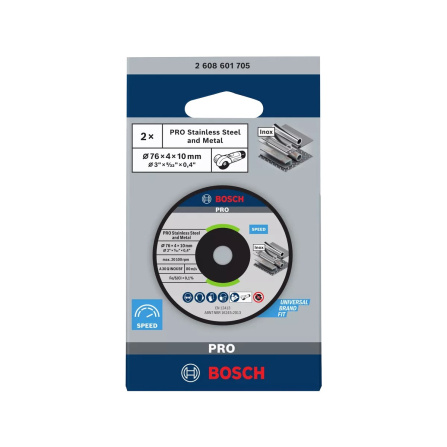 Brusný kotouč Bosch PRO Stainless Steel and Metal 76x4x10 mm 2 ks 2608601705 - 2
