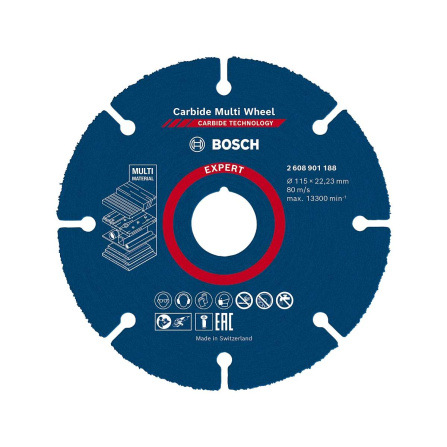 Víceúčelový řezný kotouč Bosch Expert Carbide Multi Wheel 115 mm 2608901188