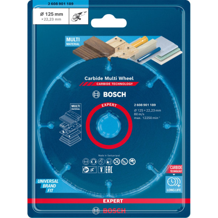Víceúčelový řezný kotouč Bosch Expert Carbide Multi Wheel 125 mm 2608901189 - 6