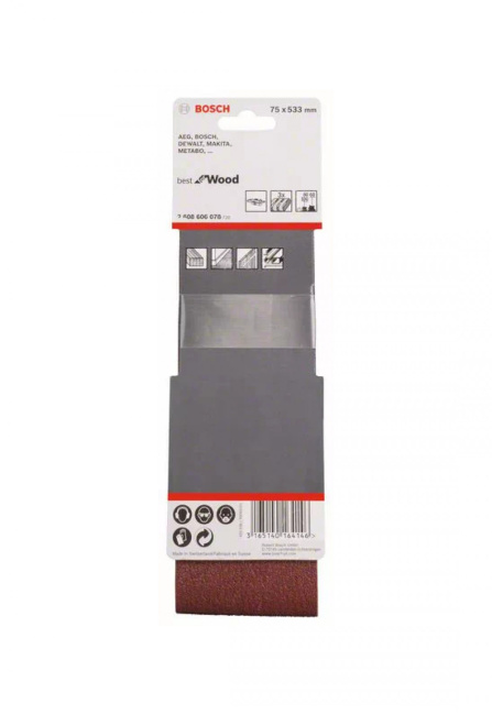 3dílná sada brusných pásů X440; 75 x 533 mm, 60; 80; 100