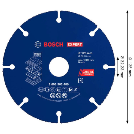 Víceúčelový řezný kotouč Bosch Expert Carbide Multi Wheel 125 mm 2608901189 - 11 Víceúčelový řezný kotouč Bosch Expert Carbide Multi Wheel 125 mm 2608901189 - 11