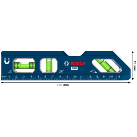 Vodováha magnetická Torpedo Bosch PRO 180 cm 1600A03AA8 - 9