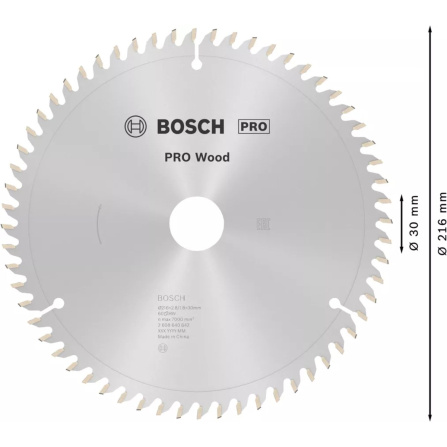 Pilový kotouč Bosch Optiline Wood 216x30x2,8 60Z 2608640642 - 5