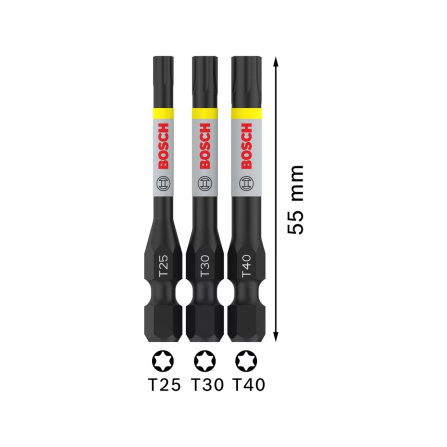 Sada torx bitů PH Bosch PRO Impact 3 ks 55 mm 2608521U55 - 3