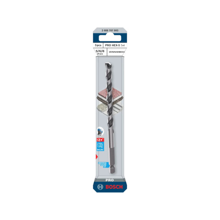 2608707003 Sada vrtáků do zdiva PRO HEX-5, 3ks, 5-8mm-7 2608707003 Sada vrtáků do zdiva PRO HEX-5, 3ks, 5-8mm-7