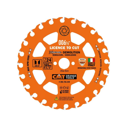 Kotouč pilový pro demoliční práce CMT XTreme D165x2,3 d20 Z24 HW