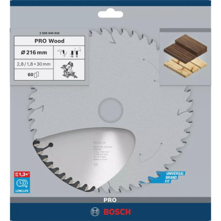 Pilový kotouč Bosch Optiline Wood 216x30x2,8 60Z 2608640642 - 6