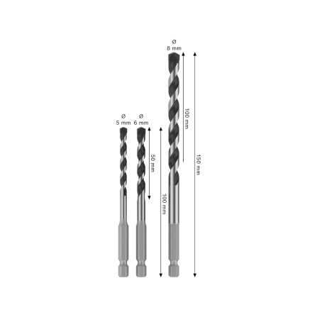 2608707003 Sada vrtáků do zdiva PRO HEX-5, 3ks, 5-8mm-8 2608707003 Sada vrtáků do zdiva PRO HEX-5, 3ks, 5-8mm-8