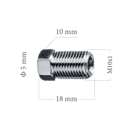 Šroubení brzdového potrubí M10x1 DF 4,75 mm L18 mm 5-100-116