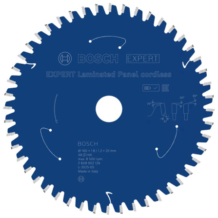 Pilový kotouč Bosch Expert Laminate 160x1,8/1,2mm, 48 zubů 2608902126 Pilový kotouč Bosch Expert Laminate 160x1,8/1,2mm, 48 zubů 2608902126