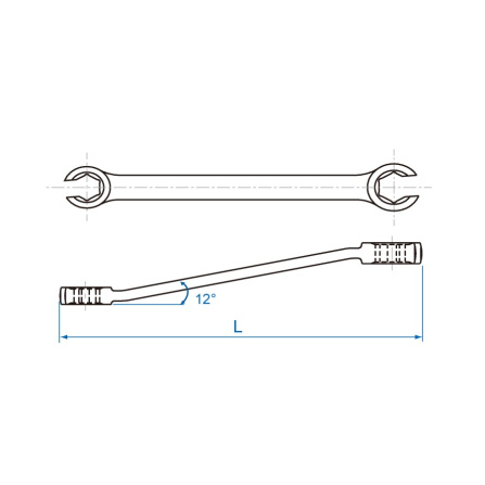Klíč na převlečné matice 6 hran 1/2 x 9/16 mm King Tony 59301618 - 2