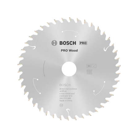 Pilový kotouč pro aku pily Bosch PRO Wood Cordeless 140x20x1,5/1,0x42T 2608837672 Pilový kotouč pro aku pily Bosch PRO Wood Cordeless 140x20x1,5/1,0x42T 2608837672