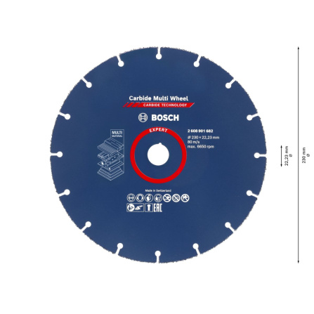 Víceúčelový řezný kotouč Bosch Expert Carbide Multi Wheel Cutting 230 mm 2608901682 - 7