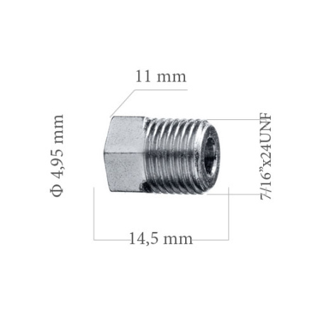Šroubení brzdového potrubí 7/16x24 UNF 4,75 mm L14,5 mm 5-100-169