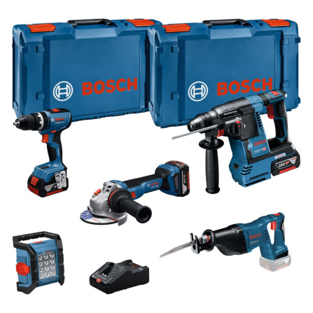 Sada 5 ks aku nářadí 18 V Bosch GSB+GBH+GWS+GSA+GLI Professional 0615A5007S