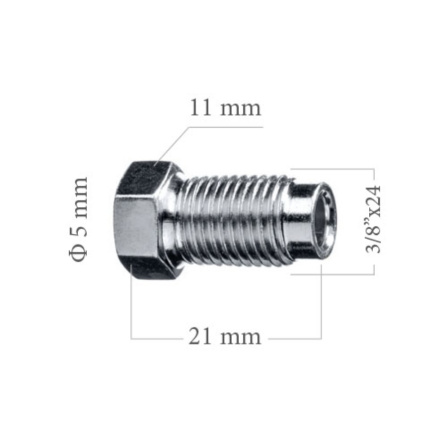 5-100-109 Šroubení 109 pro brzdovou trubku, 3/8x24UNF/4,75/L21 mm-2 5-100-109 Šroubení 109 pro brzdovou trubku, 3/8x24UNF/4,75/L21 mm-2
