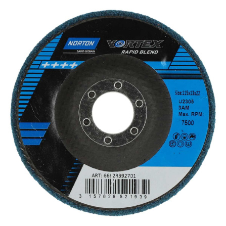 Brusný kotouč nerez Norton Vortex střední modrý 115x12.7x22 mm 66623392701 Brusný kotouč nerez Norton Vortex střední modrý 115x12.7x22 mm 66623392701