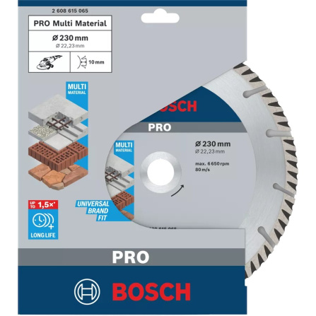 Diamantový dělicí kotouč Bosch PRO Multi Material 230/22,23 mm 2608615065 - 3