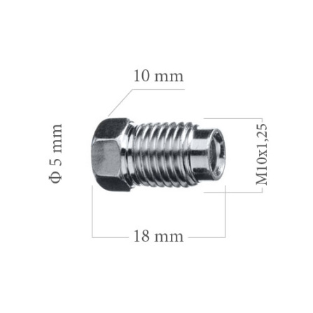 Šroubení brzdového potrubí M10x1,25 4,75 mm L18 mm 5-100-112