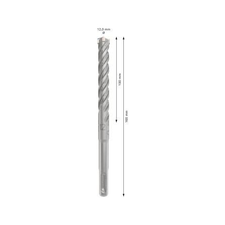 Vrták do kladiv spirálový Bosch SDS-Plus-5X 12 x 100 x 160 mm 2608833807 - 6