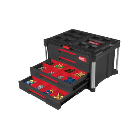 Kufr na nářadí Milwaukee Packout Box se 4 zásuvkami 4932493189 - 3