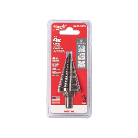 Vrták stupňovitý 4 - 35 mm 14 stupňů 90 mm Milwaukee 48899335 - 2